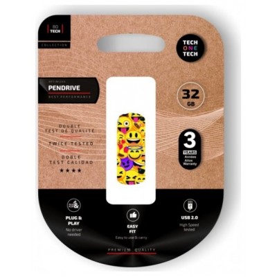 PENDRIVE TECH1TECH-EMOJI COLLAGE 32GB en Huesoi