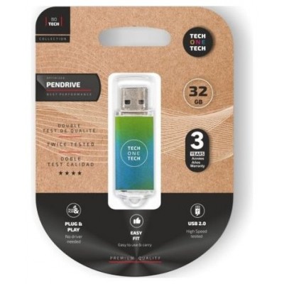 PENDRIVE TECH1TECH-BE OCEAN GREE 32GB en Huesoi