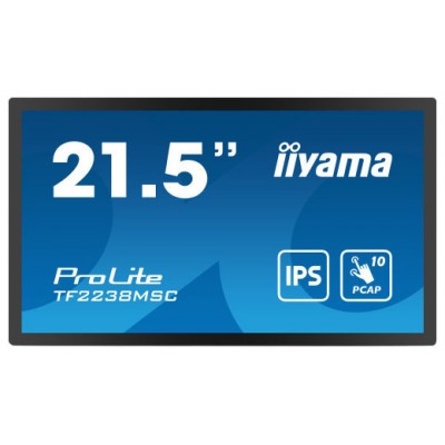 MONITOR IIYAMA 22" TACTIL (TF2238MSC-B1) 1920X1080/ 600CD /1000:1 / HDMI/ DP /2 X USB/ 5MS/ MM / USO HORIZ-VERTI-BOCA ARRIBA / VESA 100X100 /NEGRO (Espera 4 dias) en Huesoi
