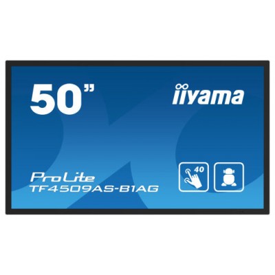 MONITOR IIYAMA 50" PCAP AG BEZEL FREE 40-POINTS, 1920X1080, ANDR. 11,4GB, 32GB, IPS, 24/7, 2XHDMI, DP, 435CDM2 , LANDSC-PORTR-FACE-UP MODE, LAN, RS232, VESA 200X200MM (TF5039AS-B1AG) (Espera 4 dias) en Huesoi