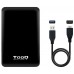CAJA EXTERNA 2.5 TOOQ 7 MM SATA USB 3.0/3.1 GEN1 NEGRA en Huesoi