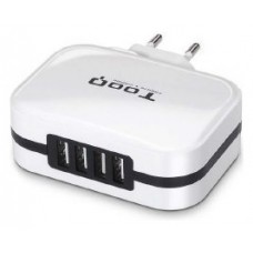CARGADOR PARED/VIAJE USB 4xUSB (6.8A) BLANCO TOOQ (Espera 4 dias) en Huesoi