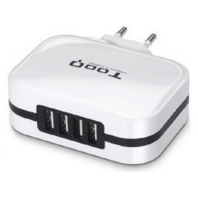 CARGADOR PARED/VIAJE USB 4xUSB (6.8A) BLANCO TOOQ (Espera 4 dias) en Huesoi