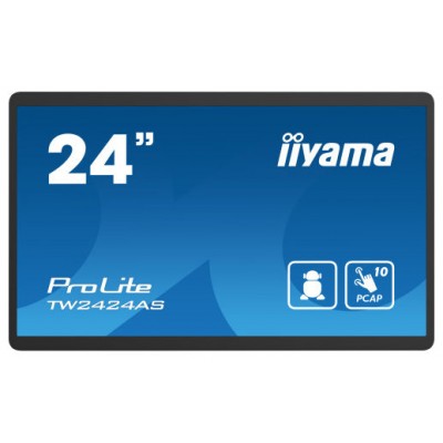 iiyama TW2424AS-B1 pantalla de señalización Pantalla plana para señalización digital 60,5 cm (23.8") Wifi 250 cd / m² 4K Ultra HD Negro Pantalla táctil Procesador incorporado Android 24/7 (Espera 4 dias) en Hue