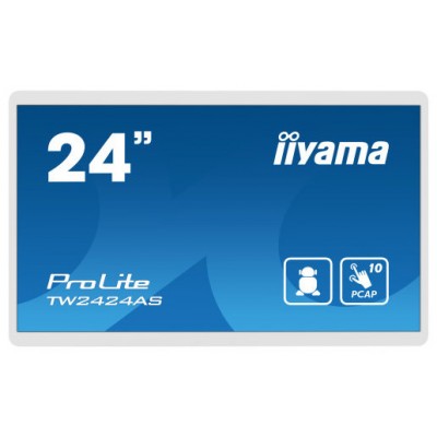 iiyama TW2424AS-W1 pantalla de señalización Pantalla plana para señalización digital 60,5 cm (23.8") Wifi 250 cd / m² 4K Ultra HD Negro Pantalla táctil Procesador incorporado Android 24/7 (Espera 4 dias) en Hue