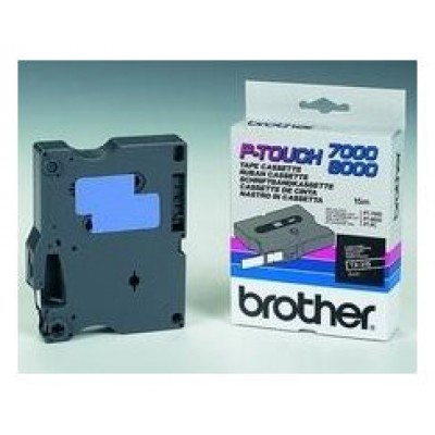 BROTHER Cinta laminada Negro / blanco 6 mm en Huesoi