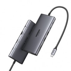 Ugreen 11-in-1 USB-C Hub to 3x USB-C/2x USB-A/HDMI/VGA/RJ45/SD/TF/3.5mm - Gray Acoplamiento Base Gris (Espera 4 dias) en Huesoi