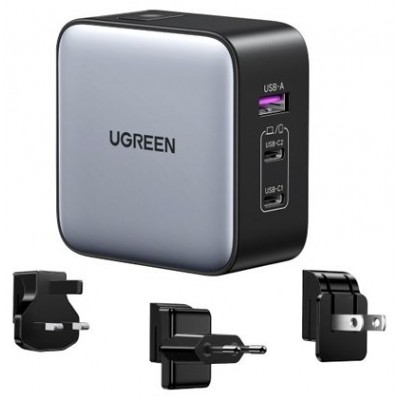 Ugreen 65W Nexode GaN Auriculares, Tel&eacute;fono m&oacute;vil, Port&aacute;til, Reloj inteligente, Tableta Gris USB Carga r&aacute;pida Interior (Espera 4 dias) en Huesoi