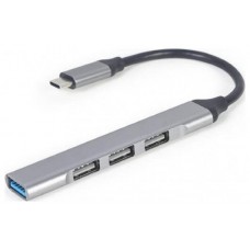 CONCENTRADOR GEMBIRD USB TIPO C - 4P (USB3 X 1 PUERTO, USB2 X 3 PUERTOS) SILVER en Huesoi