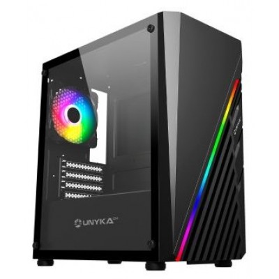 CAJA MICRO ATX GAMING UNYKA MINI GLAYZE LED FRONTAL en Huesoi