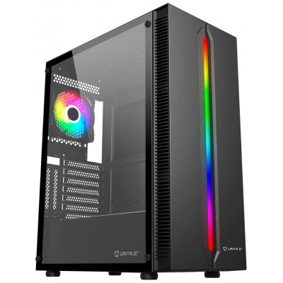 CAJA ATX UNYKA LUMINA 205 BLACK LED ARGB USB"S en Huesoi