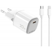 Celly Cargador Gan  1C 20w+ C A Light + Cable en Huesoi