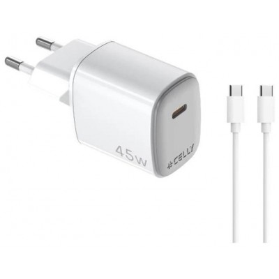 Celly Cargador  45W Usb-C + Cable Usb-C en Huesoi