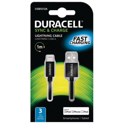 CABLE DURACELLLE USB-LIGHTNING NEGR en Huesoi