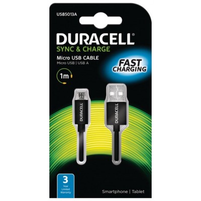 CABLE DURACELL USB-MICRO USB NEGRO en Huesoi