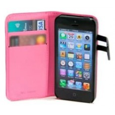 FUNDA WAZZABEE PARA IPHONE 5 POLIPIEL, MARCO INTERIOR PLASTICO, CIERRE MAGNETICO, ROSA (WB-M30WP-PK) (Espera 4 dias) en Huesoi