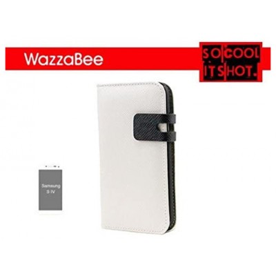 FUNDA WAZZABEE PARA SAMSUNG S IV POLIPIEL, MARCO INT. PLASTICO,CIERRE MAGNETICO,BLANCO (WB-S4-WP-WH) (Espera 4 dias) en Huesoi