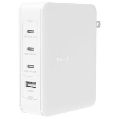CARGADOR DE PARED BELKIN WCH014BTWH 3XUSB-C 1XUSB-A en Huesoi