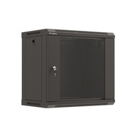ARMARIO LANBERG MURAL RACK 19" 9U 540X350 FLAT PACK NEGRO PUERTA CRISTAL en Huesoi