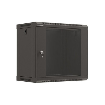 ARMARIO LANBERG MURAL RACK 19" 9U 540X350 FLAT PACK NEGRO PUERTA CRISTAL en Huesoi
