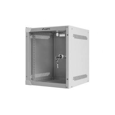 ARMARIO LANBERG MURAL 6U 280X310 RACK 10" FLAT PACK GRIS PUERTA CRISTAL en Huesoi