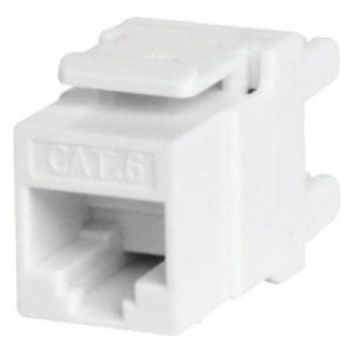 WP UTP CAT. 6 KEYSTONE JACK, DUAL IDC TYPE, 180 DEGREE, WHITE COLOR WITH DUST COVER (Espera 4 dias) en Huesoi