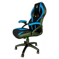 SILLA GAMER KEEP OUT XS200 NEGRA CON DETALLE AZUL en Huesoi