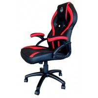 SILLA GAMER KEEP OUT XS200 NEGRA CON DETALLE ROJO en Huesoi