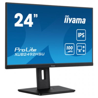 MONITOR IIYAMA 24" PROLITE SLIM, IPS, 100HZ, 0,4 MS, USB, HDMI, DISPLAYPORT, ALT 2x2W, INCLI NEGRO (Espera 4 dias) en Huesoi