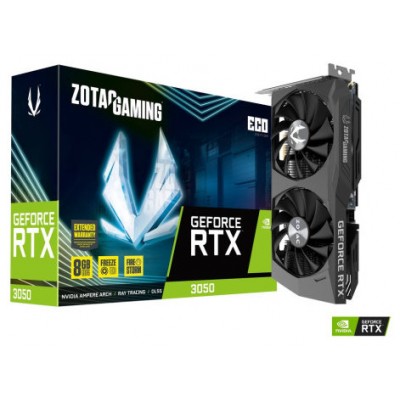 VGA ZOTAC RTX 3050 ECO,NV,RTX3050,GDDR6,8GB,128BIT,HDMI+3DP,2 VENTILADORES (ZT-A30500K-10M) (Espera 4 dias) en Huesoi